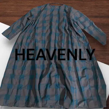 헤븐리 HEAVENLY 미사용 새상품 블록 체크 원피스 루즈핏