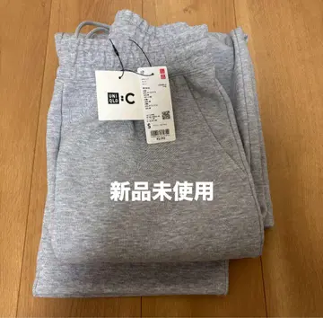 유니클로 C UNIQLO:C 맨투맨 와이드 팬츠 그레이 S