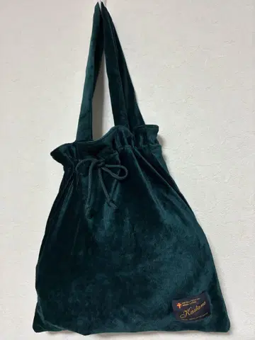 Katsura 다크 그린 벨벳 토트백