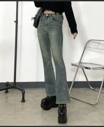 non-hedge 스톤 플레어 데님 팬츠 M