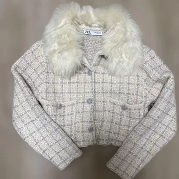 ZARA 자라 퍼 니트 가디건 자켓