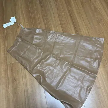 인조 가죽 롱 스커트