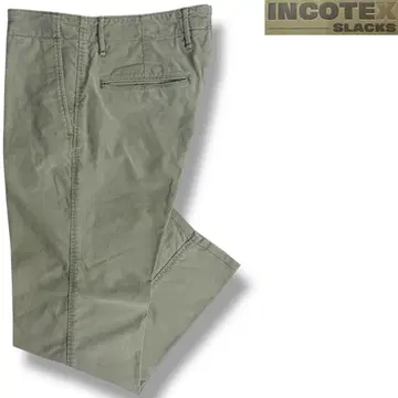 J3542 새상품급 인코텍스 슬랙스 현행 택 노플리츠 팬츠 올리브 32
