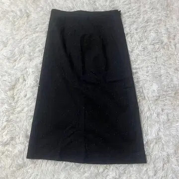 여성용 롱 스커트 L 블랙 울 플레어 페미닌