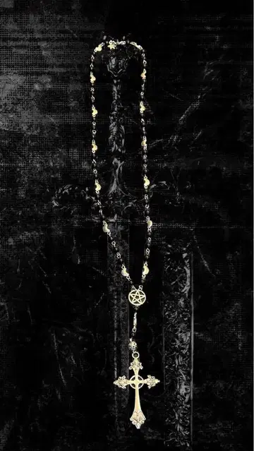 00s archive Black cross necklace y2k 십자가