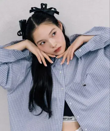 MARY QUANT x PUBLUX/마리콴트 로고 자수 빅 셔츠