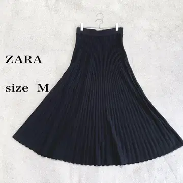 ZARA 블랙 롱 니트 플리츠 스커트 size M