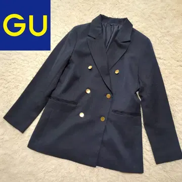거의 미사용! GU 더블 네이비 블레이저 테일러드 자켓 M 골드 버튼