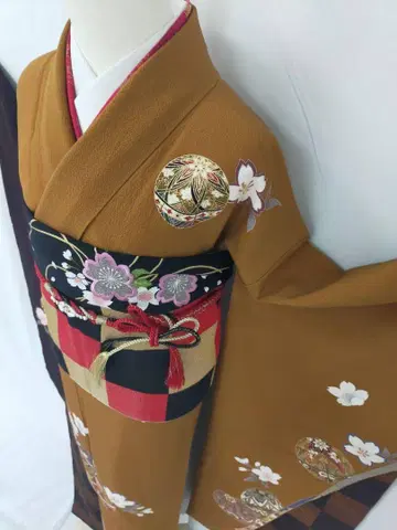 [ WA-Modern ] 순수 실크 분할 염색 후리소데 풀세트