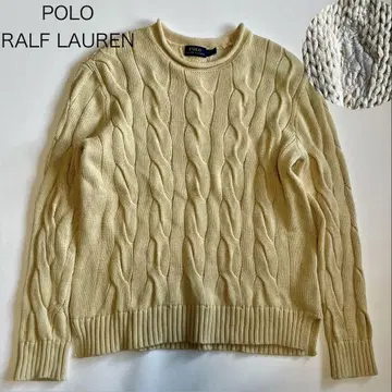 [폴로 랄프로렌] 굵은 케이블 니트 스웨터 포니 자수 아이보리 S
