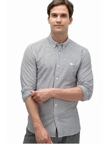 LACOSTE 슬림핏 스트라이프 셔츠