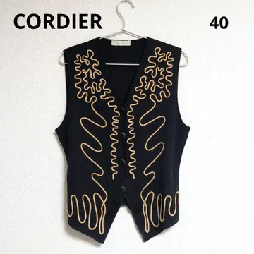 0263 CORDIER 코르디아 자수 디자인 니트 베스트 베스트 40