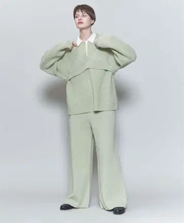 roku 니트 폴로 믹스 컬러 니트 울 코튼 럭비