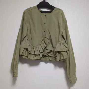 이시카와라보 구매 Herencia 헤렌시아 카키 프릴 긴팔 셔츠