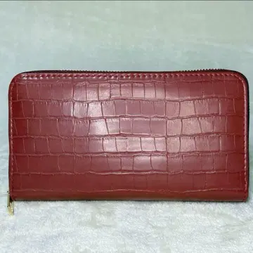 [ 미사용 새상품 ] 장지갑 여성용 빨간색 레드 크로커다일풍 대용량