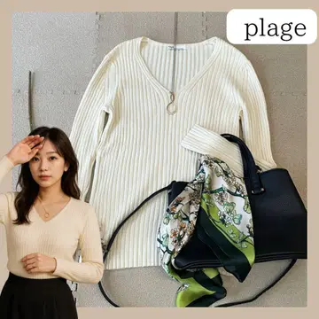 Plage 코튼울 리브 니트 풀오버 가을