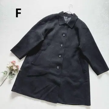 노브랜드 고급스러움 블랙 울 코트 캐시미어 혼방 심플 F