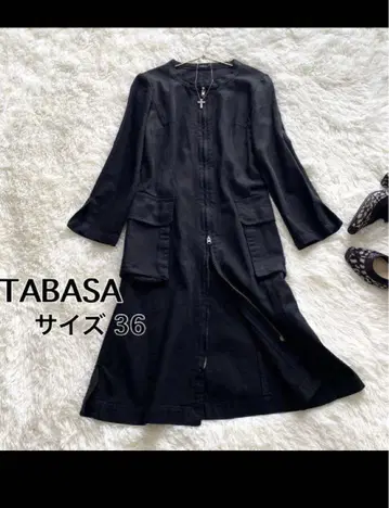 TABASA 노카라 스프링 코트 일본제 블랙 S 사이즈