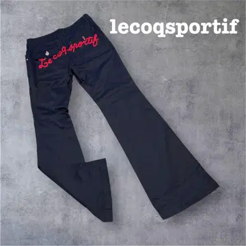 lecoqsportif 골프 팬츠 네이비 자수 백 로고 네이비 플레어