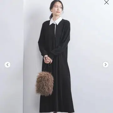 UNITED ARROWS 코튼 라거 셔츠 원피스 블랙 38