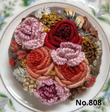 No.808 자수 브로치 핸드메이드 5cm