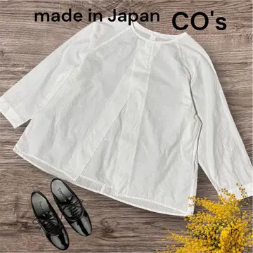 CO's 코즈 자수 풀오버 7부 소매 루즈핏 블라우스 일본제