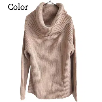 2541 새상품급 Color 컬러 오프 터틀 리브 니트 베이지 F