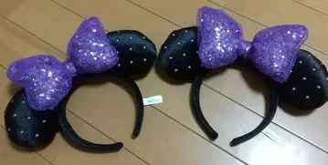 미니 마우스풍 머리띠 블랙과 보라색 2개 세트 할로윈