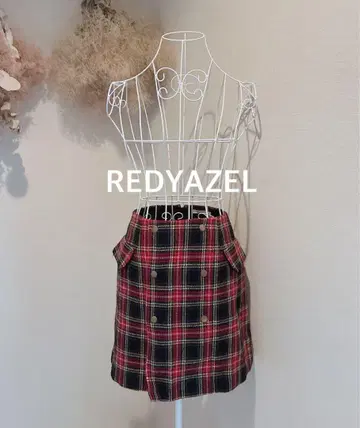 REDYAZEL 체크 무늬 미니 스커트