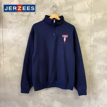 JERZEES 하프 지퍼 맨투맨 트레이닝복 저지 US 구제 의류