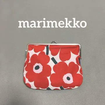 marimekko 가마구치 파우치 우니코 패턴 빨간색 & 파랑 레어 컬러
