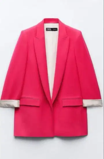 ZARA 푸크시아 컬러 핑크 블레이저와 와이드 팬츠 셋업
