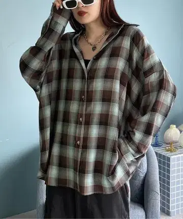 JEANASIS 지나시스 옴브레 체크 셔츠LS 모듬 체크