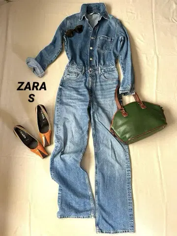 ZARA 자라 데님 올인원 점프수트 긴팔 S