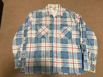 50s FIVE BROTHER 프린트 플란넬 셔츠 L 빈티지