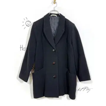 HIGH SENSE 라무 캐시미어 혼방 울 코트 블랙 13호 일본제