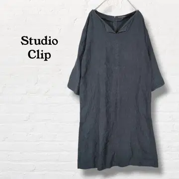 스튜디오 클립 린넨100% 셔츠 원피스 [ M ] 블랙