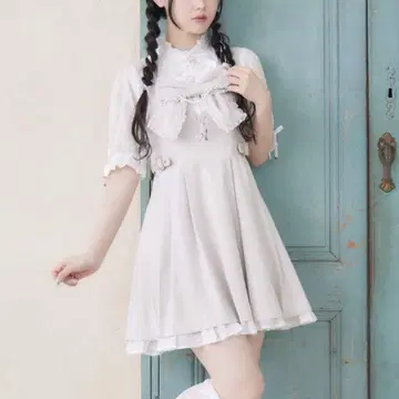 ROJITA 리본 디자인 점프 스커트 원피스 베이지