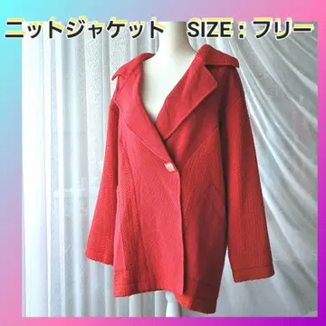 울 혼방 자켓 빨간색 SIZE: 프리