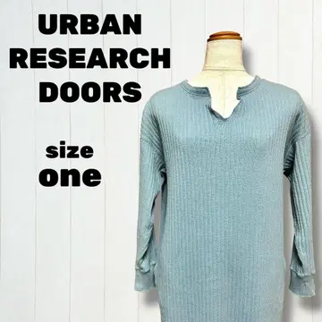 URBAN RESEARCH DOORS 긴팔 원피스 종아리 기장 블루