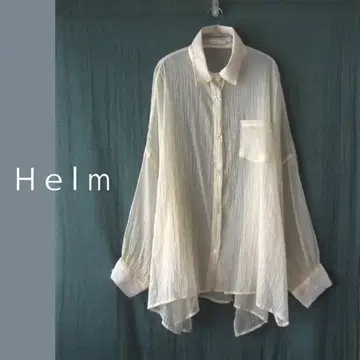 새상품급 Helm/헬름 얇은 소재 시스루 롱 셔츠 M