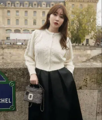 herlipto Bijou 케이블 니트 가디건