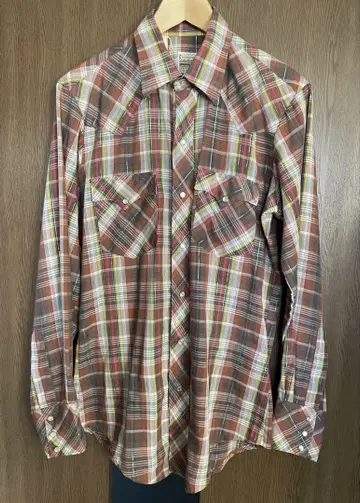 몽골리안 워드 웨스턴 셔츠 체크 라메사 M 사이즈