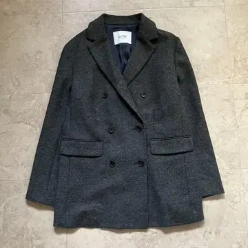 SLOBE IENA 그레이 더블 브레스트 자켓 울 혼방 테일러드