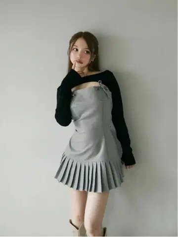 ANDMARY Karen knit set mini dress gray S