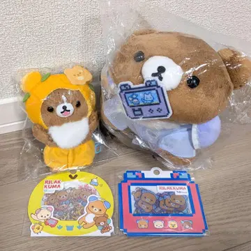 게이밍 리락쿠마 차이로이코구마 봉제 인형 씰 5세트