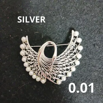 펄 백조 SILVER 0.01 브로치