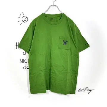 UNIQLO UT Minecraft 크리퍼 티셔츠 L 사이즈 그린