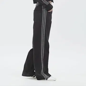 adidas 데님 쓰리 스트라이프 트랙 팬츠