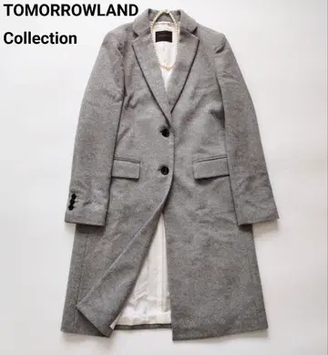 고품질 투모로우랜드 컬렉션 울 캐시미어 체스터 코트 그레이